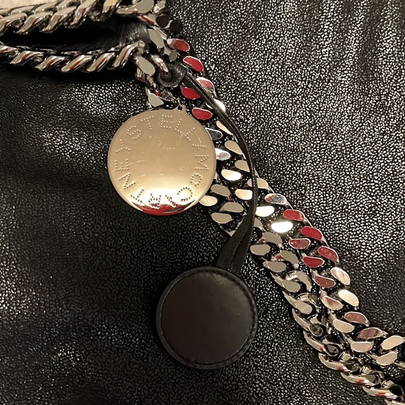 Stella Mccartney 2 Chain Falabella Tote Shoulder Bag In Black - Picture 3 of 11